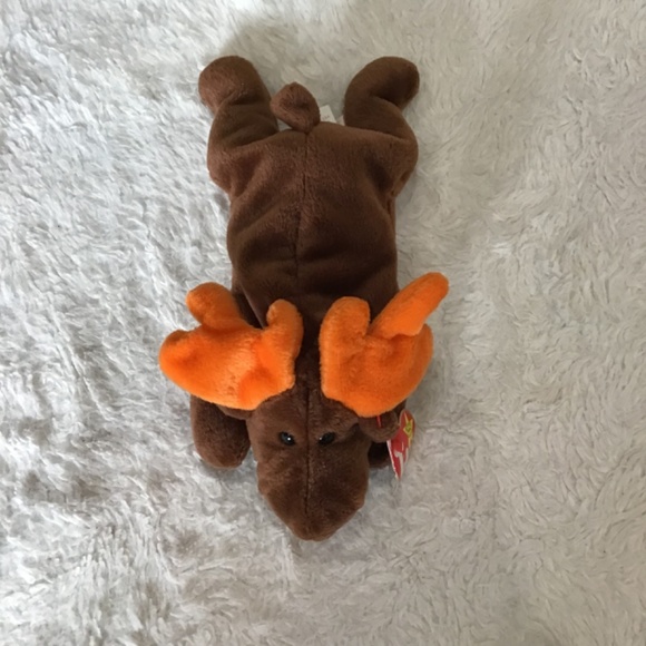 VTG Ty The Original Beanie Baby Chocolate Moose RARE 90s NWT Plush Toy Collect - Picture 2 of 5